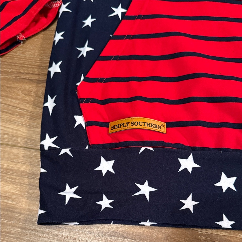 Simply Southern Red and Navy Star Hoodie - Picture 2 of 10